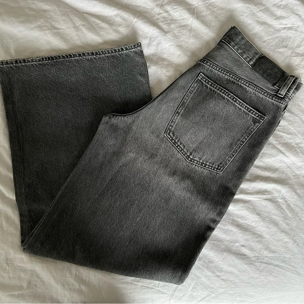 Madewell Super Wide Leg Jeans Charcoal Black Size 28 - Picture 6 of 6